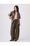 Women's Woven Modal Fabric Elastic Waist Lace-Up Adjustable Leg Loose Trousers