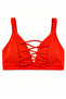Plus Size Women's Bikini Top with Rope Detail and Adjustable Straps