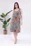 Women's Multicolored Shawl Patterned Strappy Plus Size Dress - 3