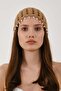 Pearl Detailed Perforated Summer Knitted Beanie Y8252 Light Brown - 3