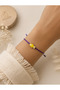 Purple Rope Bracelet with Yellow Fish Figure |   Adjustable Handmade Minimal Evil Eye Detailed Unisex Bracelet - 2