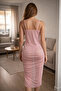 Light Pink Transparent Nightgown with Slits - 4