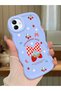 Samsung Galaxy A04 Compatible Case Camera Protector Blue Silicone Couple Phone Case Strawberry Pattern