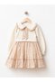 Girl's Vintage Style Collar Ruffle Floral Pattern Dress - 2