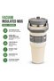 900ML Vacuum Insulated Stainless Steel Travel Mug with Handle & Reusable Straw, Double Wall Thermal Tumbler with 3-Way Leak-Resistant Lid, BPA-Free Cup Holder Friendly for Hot & Cold Drinks - 3