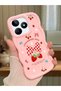 Realme C51 Compatible Case Camera Protector Pink Silicone Couple Phone Case Strawberry Pattern
