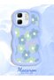 Infinix Hot 50I Compatible Case Camera Protector Blue Silicone Couple Phone Case Floral Pattern - 2