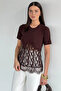 Coffee Women's Lace Blouse