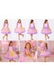Girl's Unicorn Color-Gradient Rainbow Tulle Tutu Birthday Dress with Bow Detail - 3