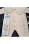 Baby Girl Lace Collared Knitwear Jumpsuit and Headband - 100% Natural Cotton - Pink - 2