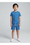 Boys Blue Soccer Print T-Shirt and Shorts Co-ord Set