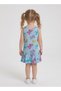 Girls Blue Butterfly Print Summer Dress - 2