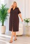 Women's Large Size Silk Crepe Gold Button Off-The-Shoulder Shirt Ebise 29003 - 6