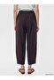 Brown Elastic Waist Modal Blend Women's Trousers - 5