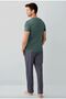 Men's 100% Cotton Crew Neck Short Sleeve Pajama Set - 3