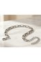 Steel Paperclip Block Chain Bracelet 4 mm Silver Color |   Anti-Tarnish, Women'S, 2 Years Warranty - 3