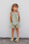 Ruffle Legged Mint Baby 2-Piece Set with Tie Strap
