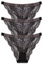 Beli Drawstring Stone Printed Full Lace Stylish Panties 3 Pack W-4738
