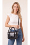 Women's Black Hand and Shoulder Bag with Adjustable Strap and Flap, Stylish Daily Handbag - 3