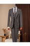 Slim Fit Men's Pointed Collar Jacket Vest Pants Suit Anthracite T20125-08 - 5