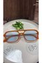 Retro Pilot Unisex Sunglasses with Transparent Orange Frame and Blue Glass - 2