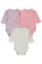 Long Sleeve Basic 3-Piece Set 1-18 Months Snap Fastener Bodysuit - Pink - 3