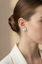 Elegant White Enamel Leaf Motif Yellow Tone Women's Bijouterie Earrings - 2