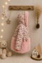 Floral Patterned Hooded Bow Detailed Plush Fur Lined Zippered Winter Girl's Coat-Coat - 2