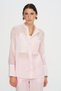 Women's Embroidery Pocket Detailed High Collar Transparent Shirt