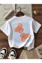 Women's Double Orange Crab Printed Oversize Crewneck T-Shirt - 5