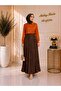 Brown Crinkled Skirt