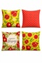 Pomegranate Themed Patterned 4-Piece Throw Pillow Cover Set - 3