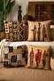 African Carrier Women Patterned 4-Piece Throw Pillow Cover Set