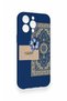 iPhone 14 Pro Max Compatible Blue Ethnic Carpet Pattern Silicone Case - 4
