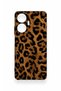 Realme C55 Compatible Dark Leopard Leather Pattern Silicone Case - 2