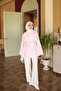 Pink Waist-Tie Shirt with Side Flaps - 2