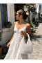 Handmade V Model Paper Rope Straw White Color Bag - Hand Knitted Women's Daily Shoulder Bag - 2