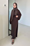Basic Combed Cotton Dress - Brown - 4