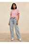 Wide Leg Button Waist Jeans with Pockets Cotton - 3
