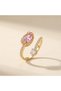 Pink Marquise Stone Adjustable Women's Ring – Elegant Ring with Zircon Stone - 5
