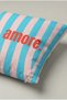 Turquoise and Pink Striped Cushion Cover with Amore Writing – Aqua Amore Design, 40 X 40 Cm. - 3