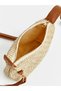 Beige Straw Knitted Girl's Shoulder Bag - 4