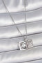 316L Steel Silver Color Chain Zircon Stone Pearl Open Diamond Model Women's Necklace