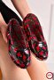 Scarlet |   Women's Non-Slip Sole Lightweight Rubber Floral Patterned Village Garden Shoes