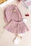 Knitwear Soft Textured Baby Girl Sweater Skirt Socks Set - 2
