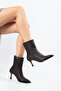 Lina Brown Pointed Toe Heeled Women's Boots - 3