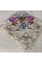 Handmade Patterned Hand Embroidered Cheesecloth with Ring Beads on the Writing Edge Yemeni, Scarf, 4 Sides Embroidered - 7