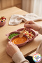 Baby Hippo Figured Baby Plate with Compartments Silicone Supplementary Food Set 21X14 cm - 4
