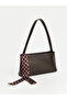 Leather Look Women's Shoulder Bag with Scarf - 3
