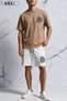 Be Kind Printed Plus Size Unisex T-Shirt & White Shorts Set - 2